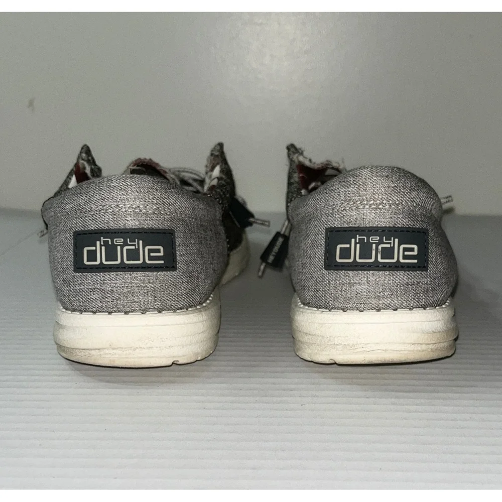Hey Dude Shoes Mens 9 Grey Marl  Wally Sox Funk Fallen Rock Slip On Sneakers